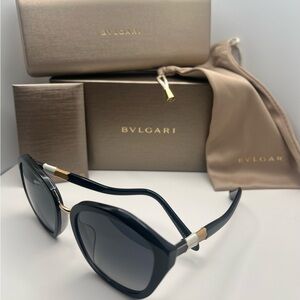 Bulgari Black and Gold Sunglasses